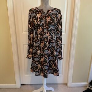 LOFT Bird and Floral Print Dress